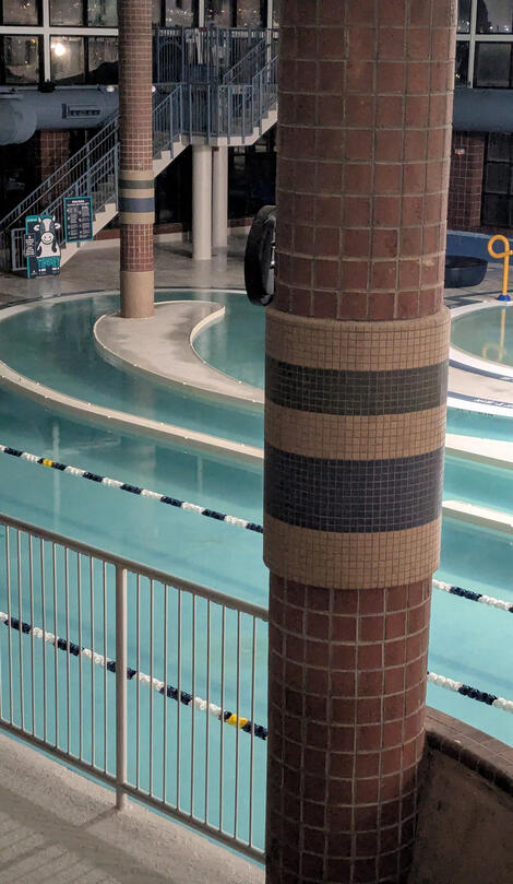 Night, Indoor Pool, Safety Railing, Lazy River