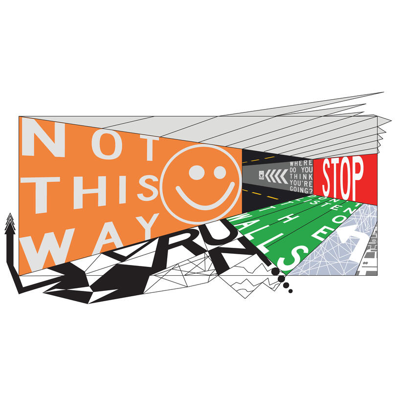 indirection (not this way), Original Illustration, Adobe Illustrator